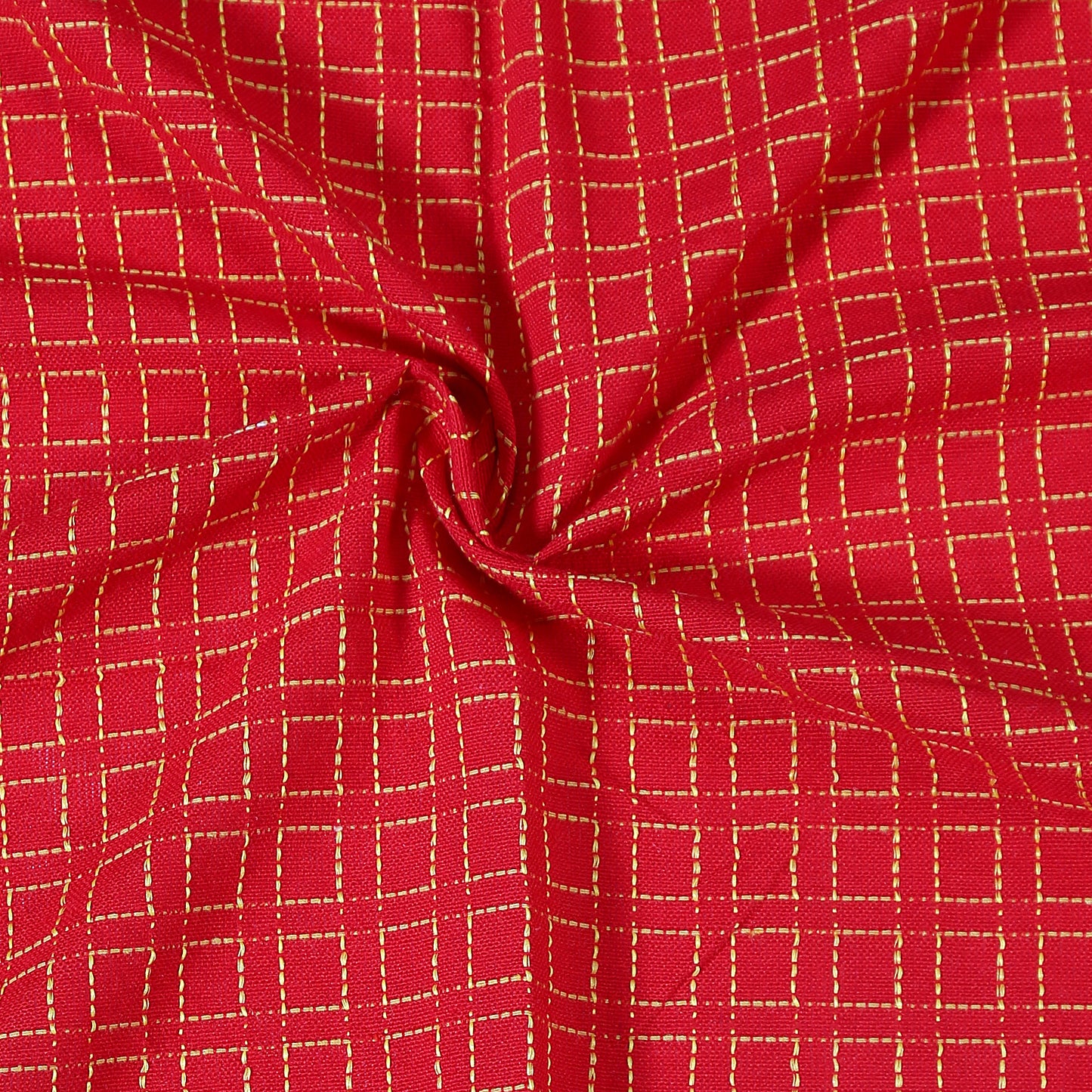 Handloom Cotton Red Box Pillow Covers (Set of 2)