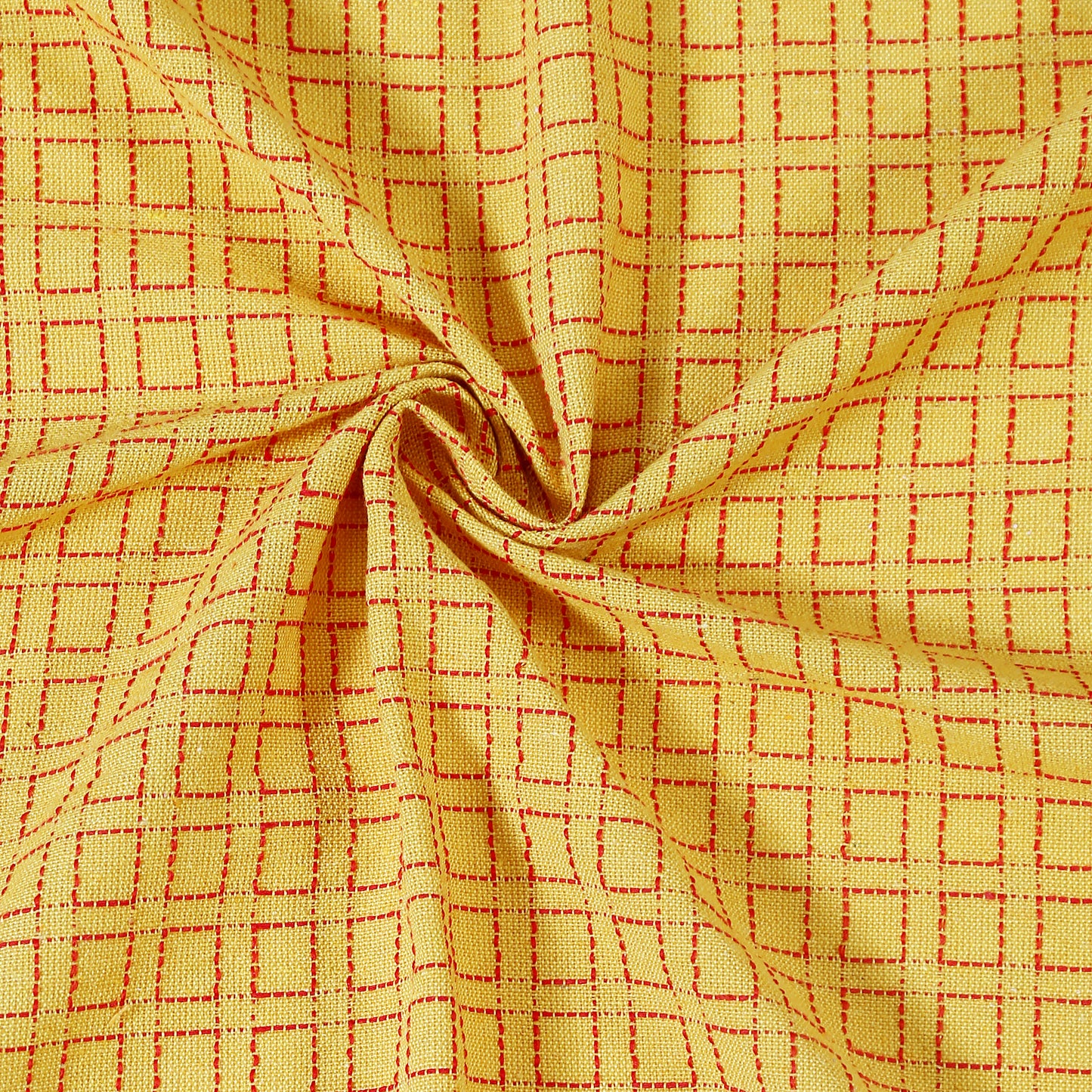 Handloom Cotton Yellow Box Pillow Covers (Set of 2)