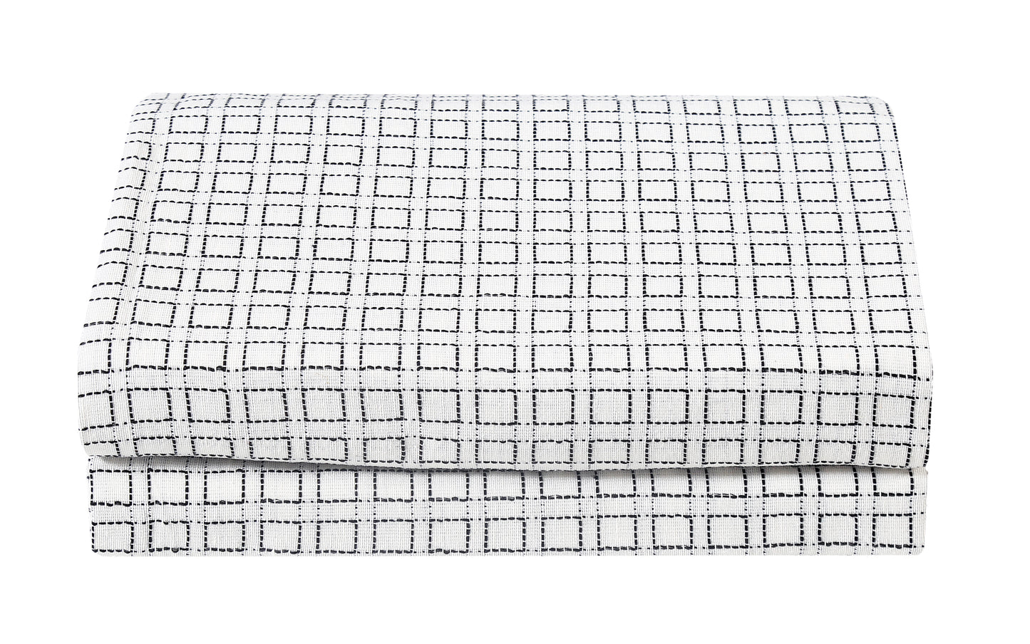 Handloom Cotton White Box King Bedcover without Pillow Covers