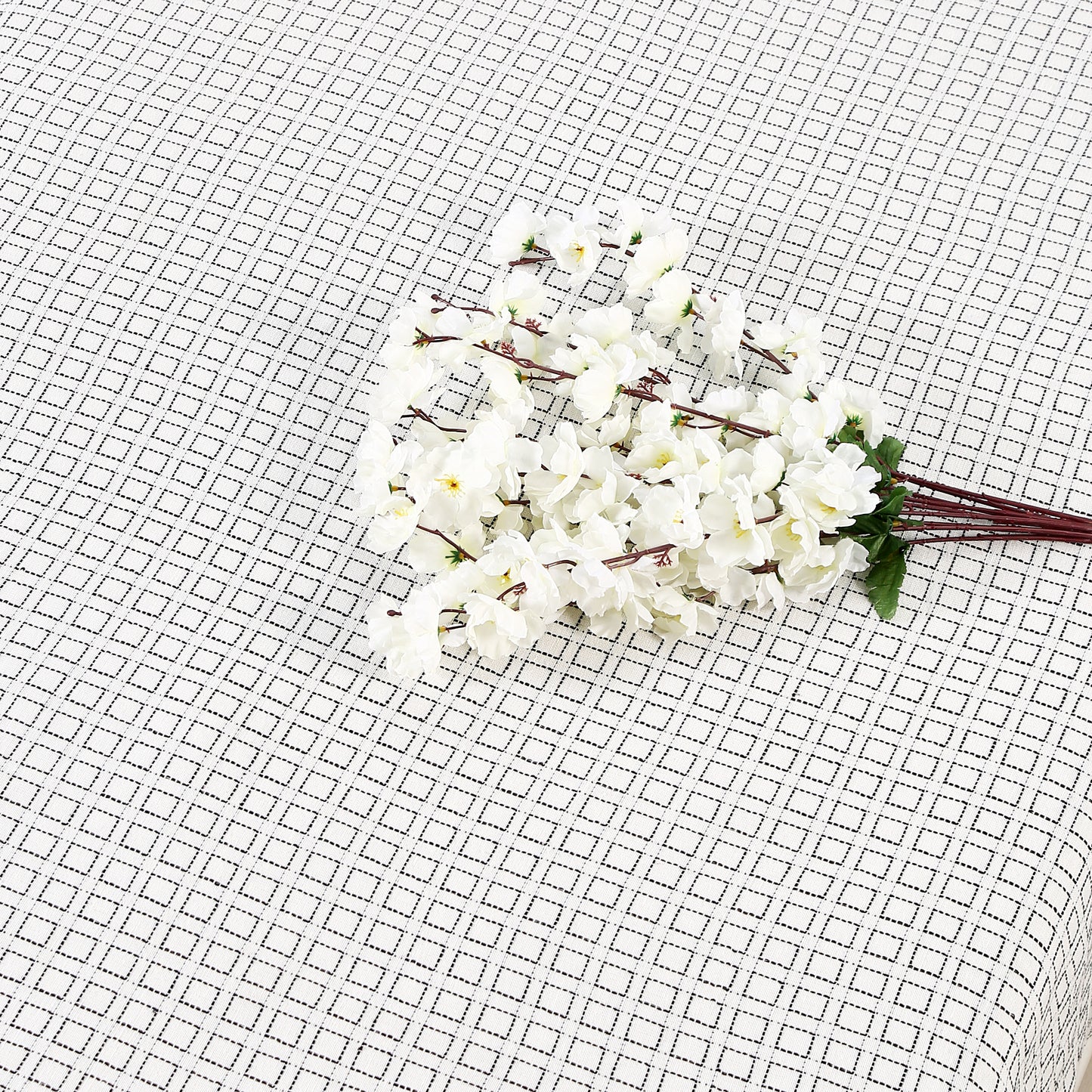 Handloom Cotton White Box King Bedcover without Pillow Covers