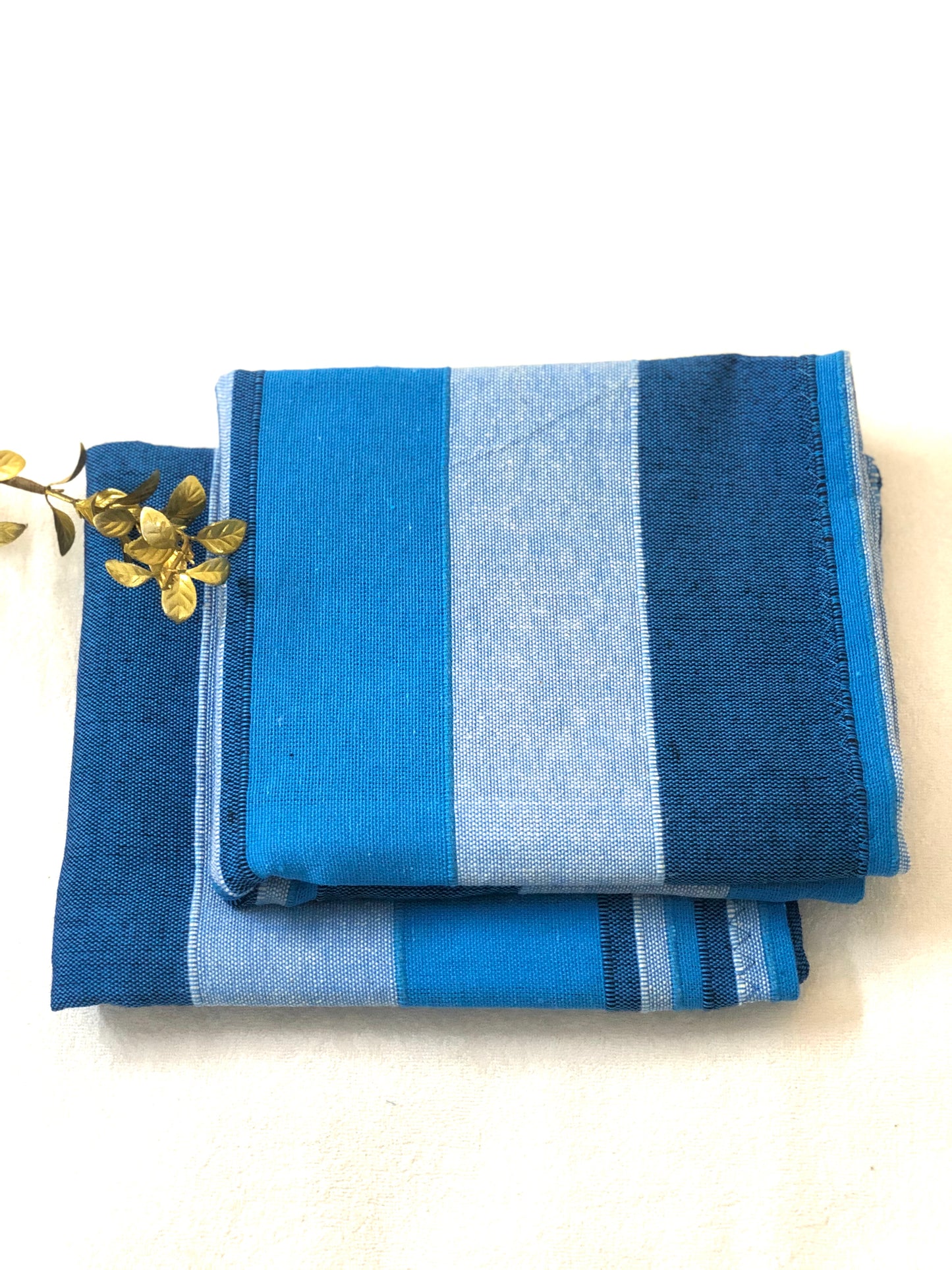 Handloom Cotton Blue Striped Pillow Covers (Set of 2)