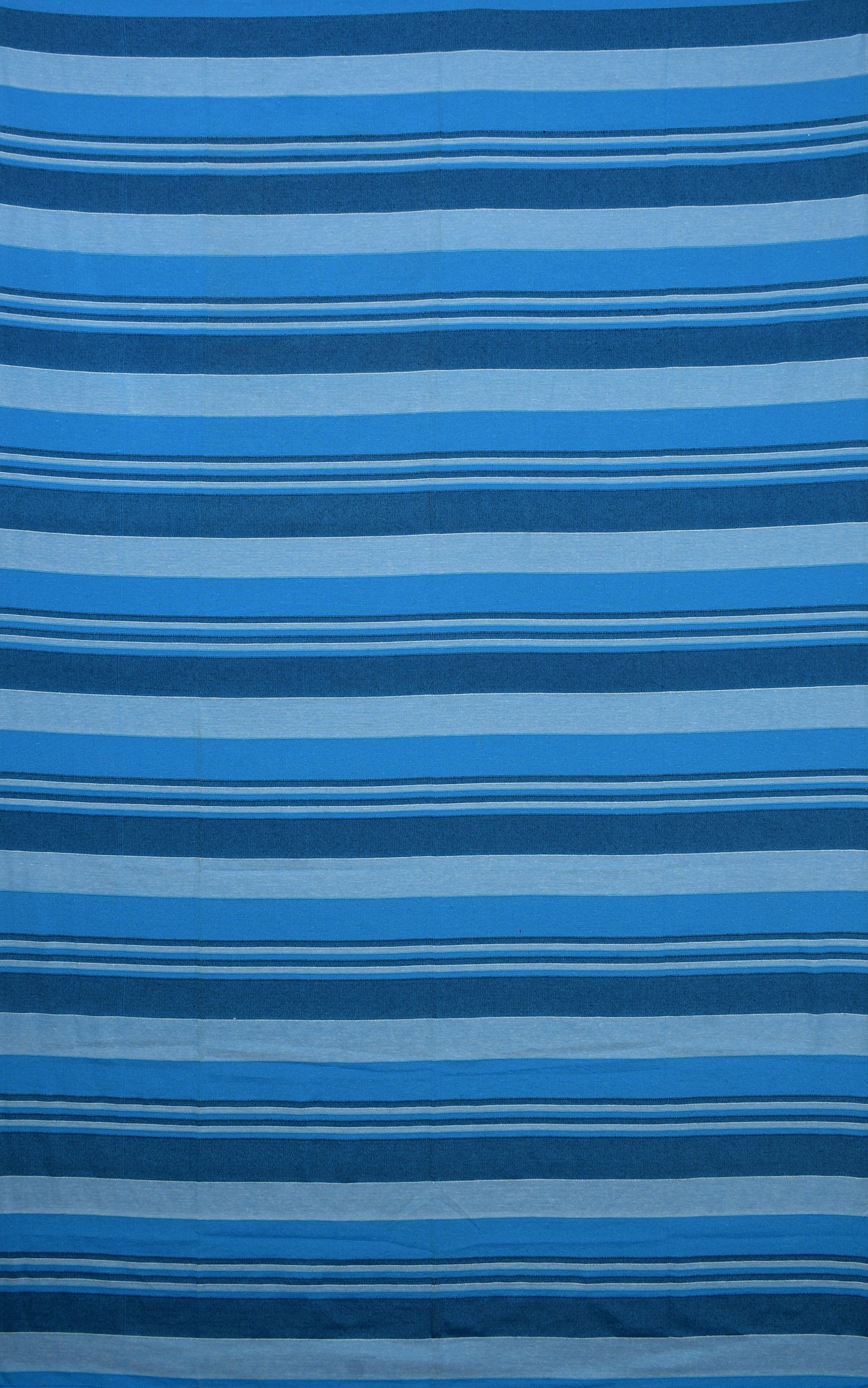 Handloom Cotton Blue Striped Double Bedcover without Pillow Covers