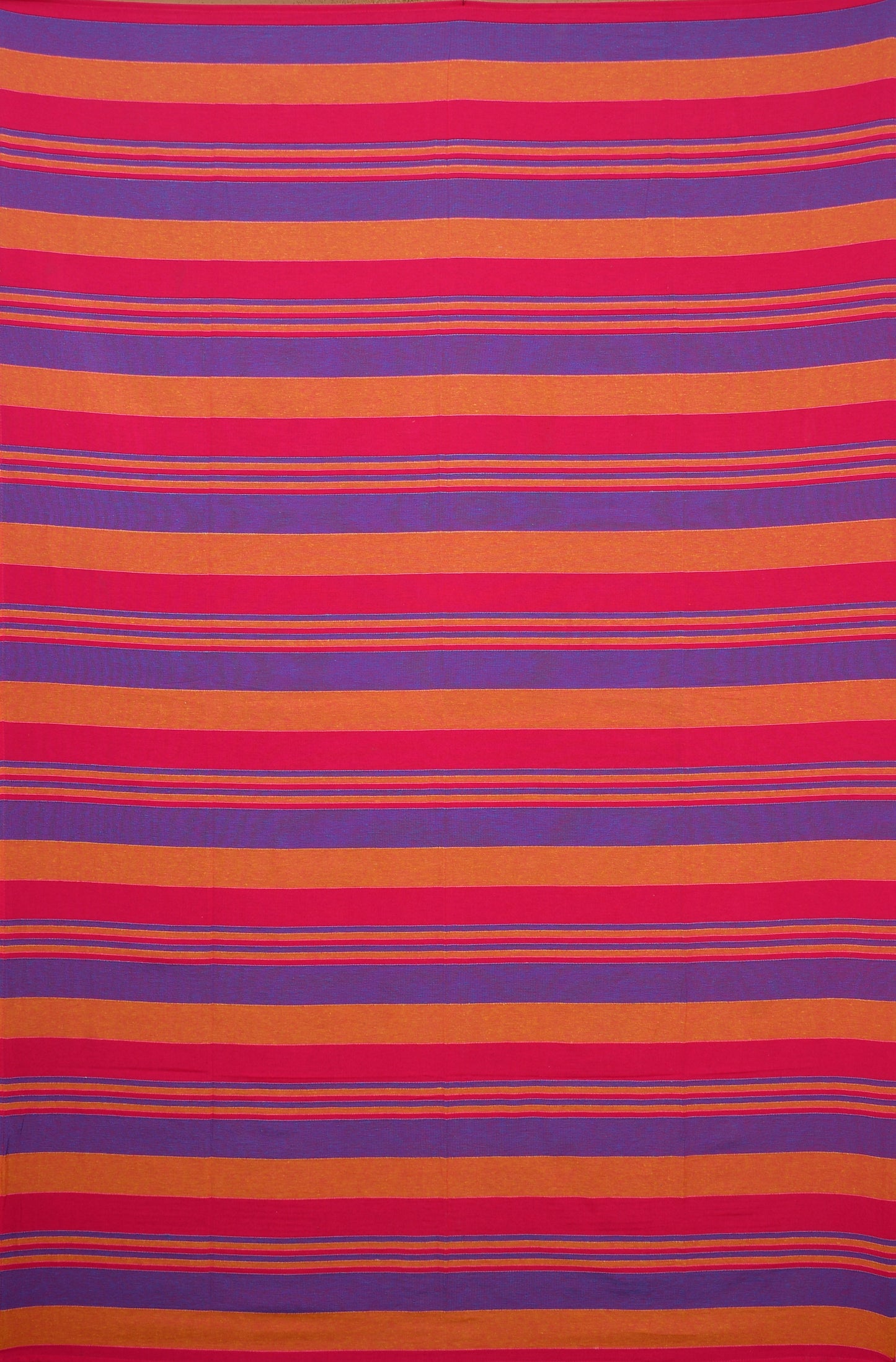 Handloom Cotton Pink Striped Single Bedcover without Pillow Covers