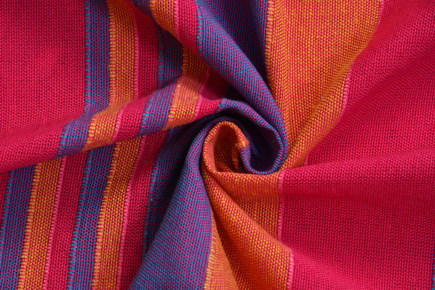 Handloom Cotton Pink Striped Single Bedcover without Pillow Covers