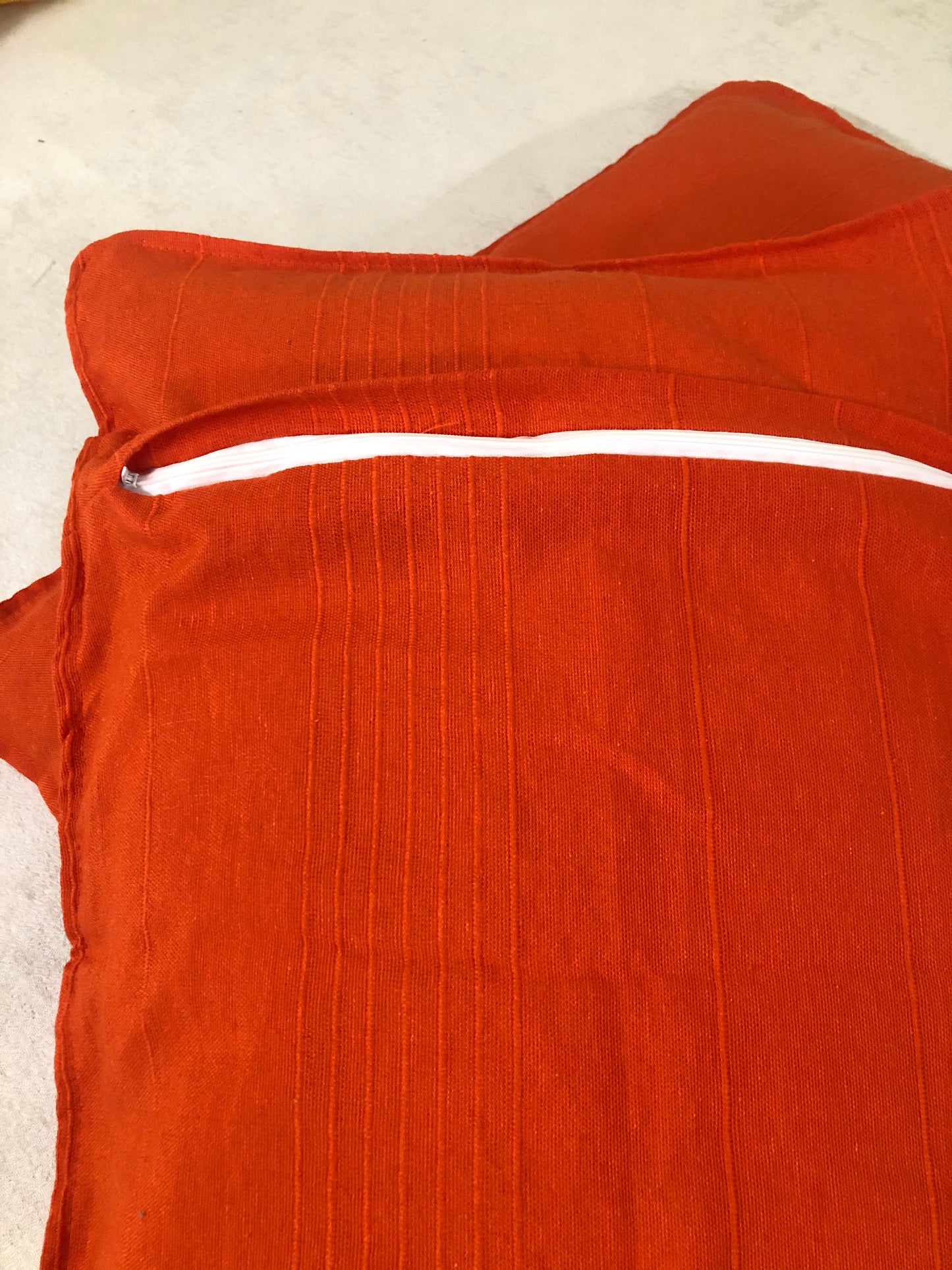 Handloom Cotton Orange Pillow Covers (Set of 2)