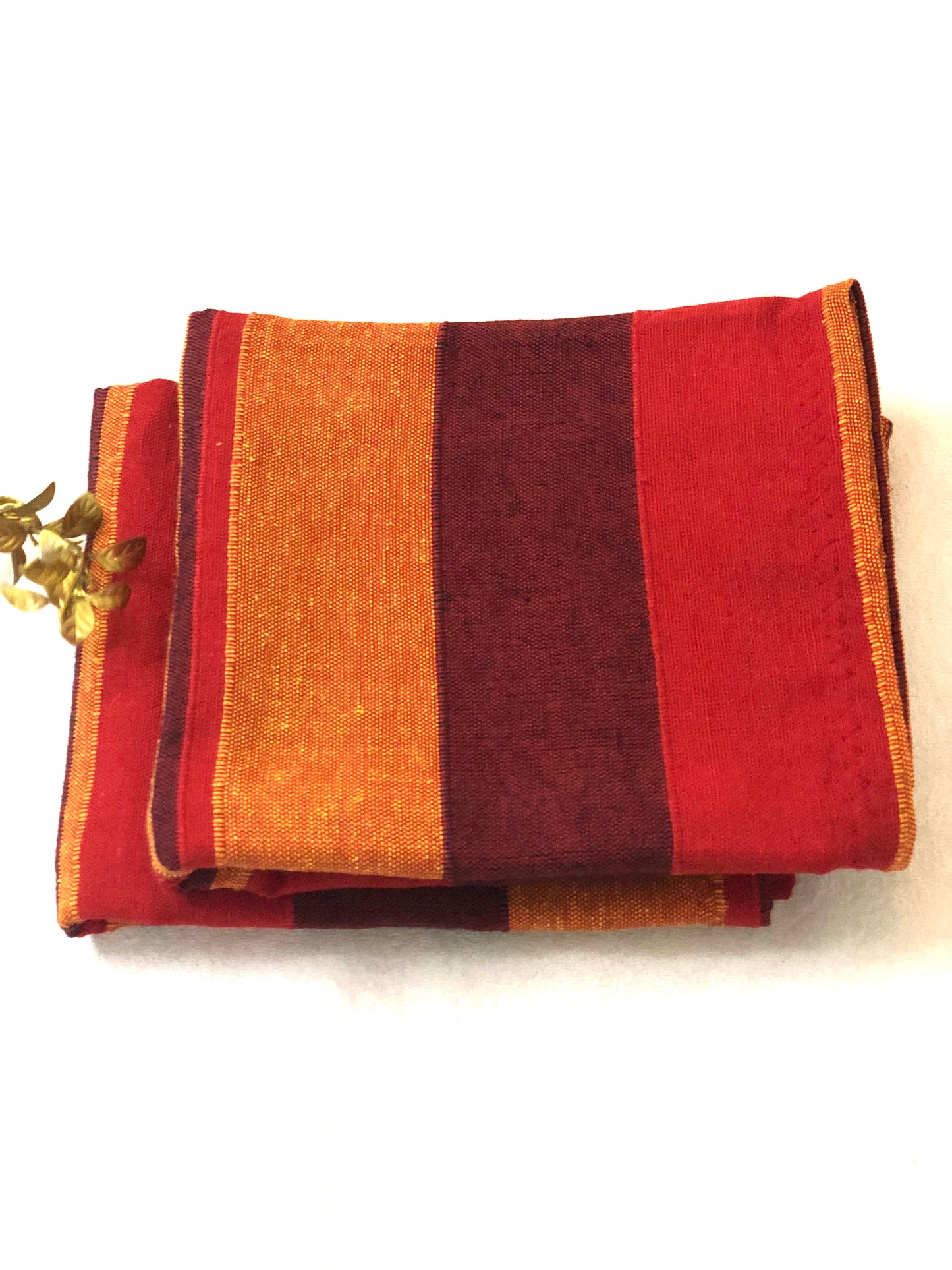 Handloom Cotton Red Striped Pillow Covers (Set of 2)