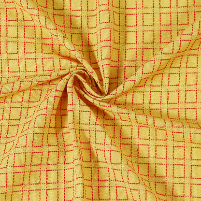 Handloom Cotton Yellow Box Pillow Covers (Set of 2)