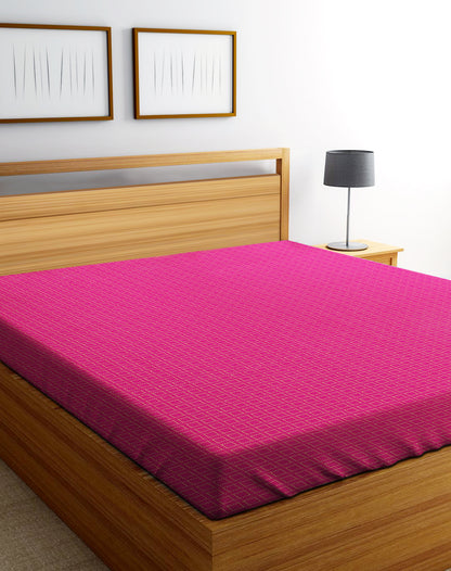 Handloom Cotton Pink Box King Bedcover without Pillow Covers