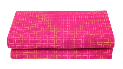 Handloom Cotton Pink Box Single Bedcover without Pillow Covers