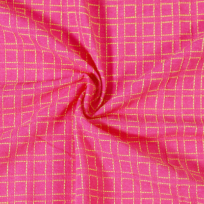 Handloom Cotton Pink Box King Bedcover without Pillow Covers