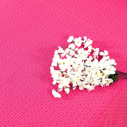 Handloom Cotton Pink Box Double Bedcover without Pillow Covers