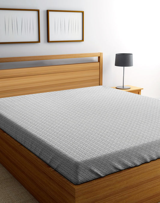 Handloom Cotton White Box King Bedcover without Pillow Covers