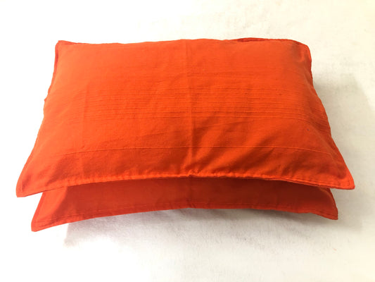 Handloom Cotton Orange Pillow Covers (Set of 2)
