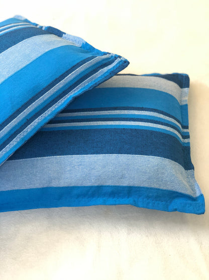 Handloom Cotton Blue Striped Pillow Covers (Set of 2)