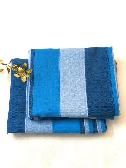 Handloom Cotton Blue Striped Pillow Covers (Set of 2)