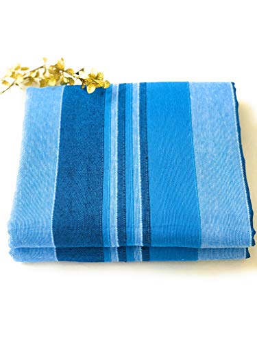 Handloom Cotton Blue Striped King Bedcover without Pillow Covers