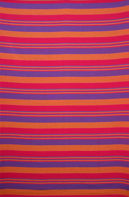 Handloom Cotton Pink Striped Single Bedcover without Pillow Covers