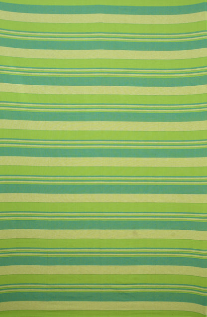 Handloom Cotton Green Striped Double Bedcover without Pillow Covers