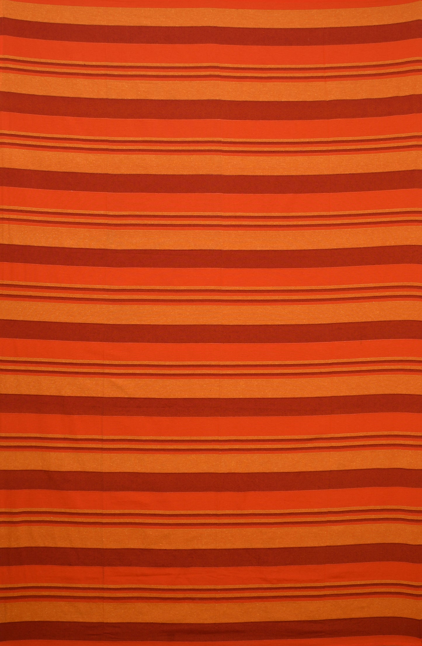 Handloom Cotton Orange Striped Single Bedcover without Pillow Covers