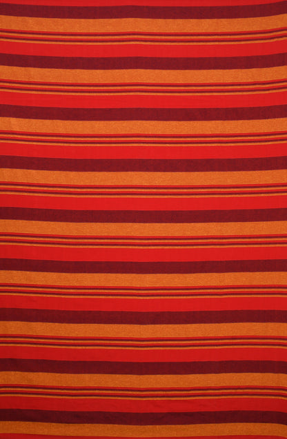 Handloom Cotton Red Striped Single Bedcover without Pillow Covers