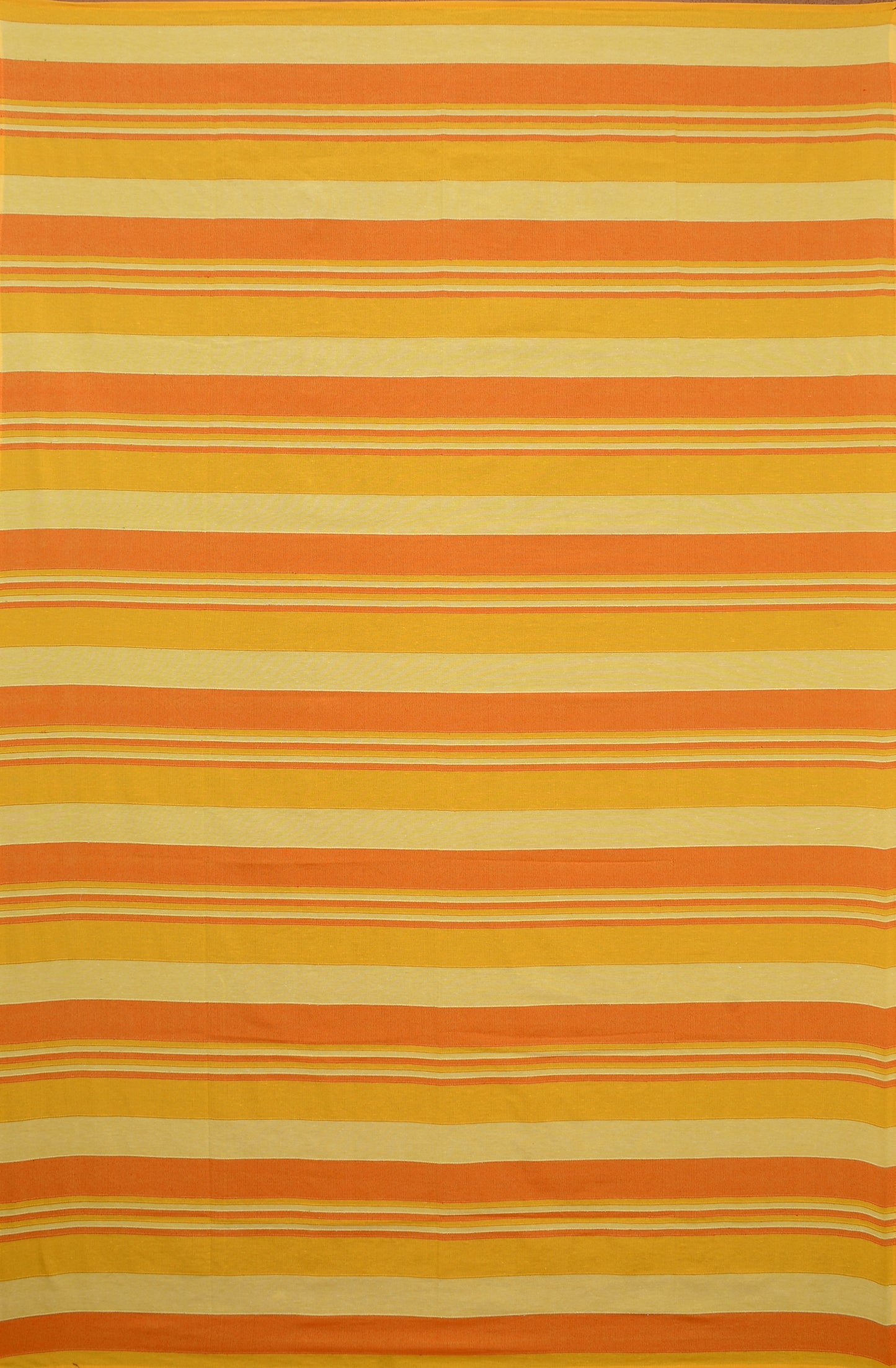Handloom Cotton Yellow Striped Single Bedcover without Pillow Covers