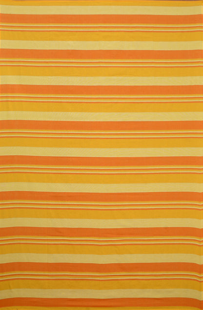 Handloom Cotton Yellow Striped Single Bedcover without Pillow Covers