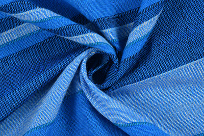 Handloom Cotton Blue Striped King Bedcover without Pillow Covers