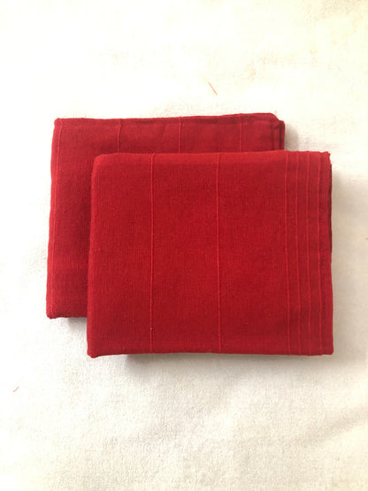 Handloom Cotton Red Pillow Covers (Set of 2)