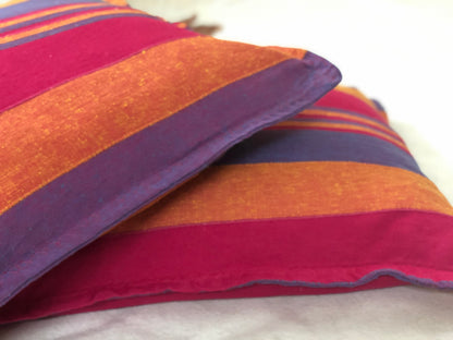 Handloom Cotton Pink Striped Pillow Covers (Set of 2)