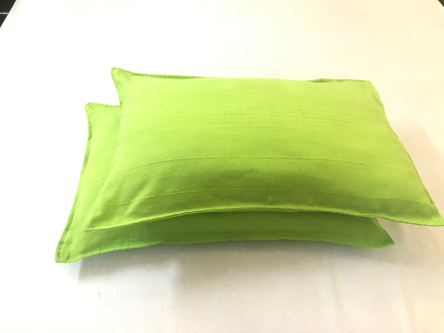 Handloom Cotton Green Pillow Covers (Set of 2)