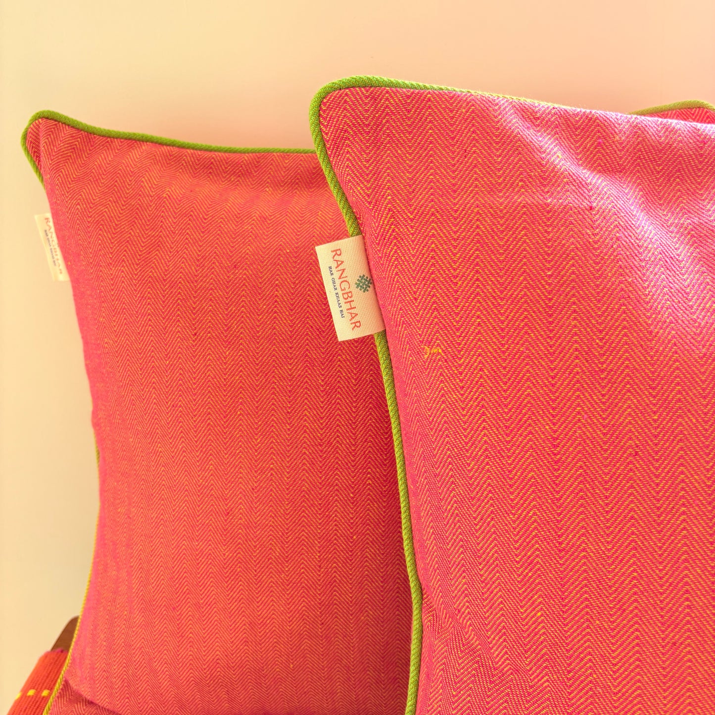 Handloom Premium Green Cotton Cushion Covers (Pack of 2)