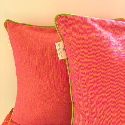 Handloom Premium Green Cotton Cushion Covers (Pack of 2)