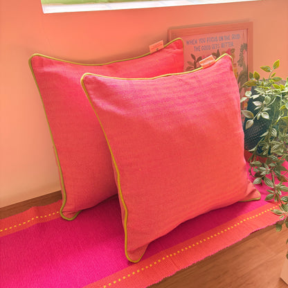 Handloom Premium Green Cotton Cushion Covers (Pack of 2)