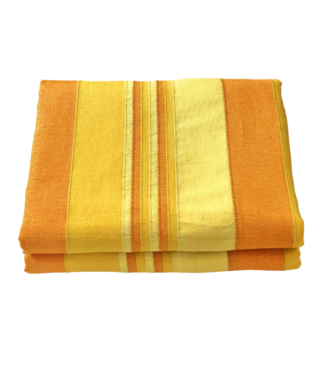 Handloom Cotton Yellow Striped Single Bedcover without Pillow Covers