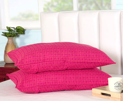 Handloom Cotton Pink Box Pillow Covers (Set of 2)