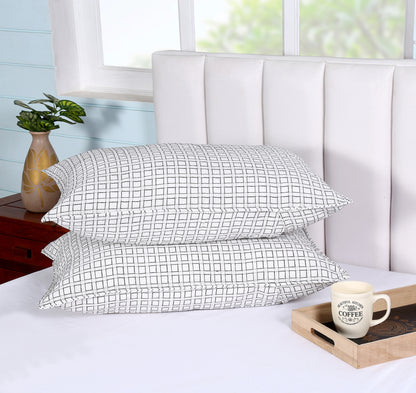 Handloom Cotton White Box Pillow Covers (Set of 2)